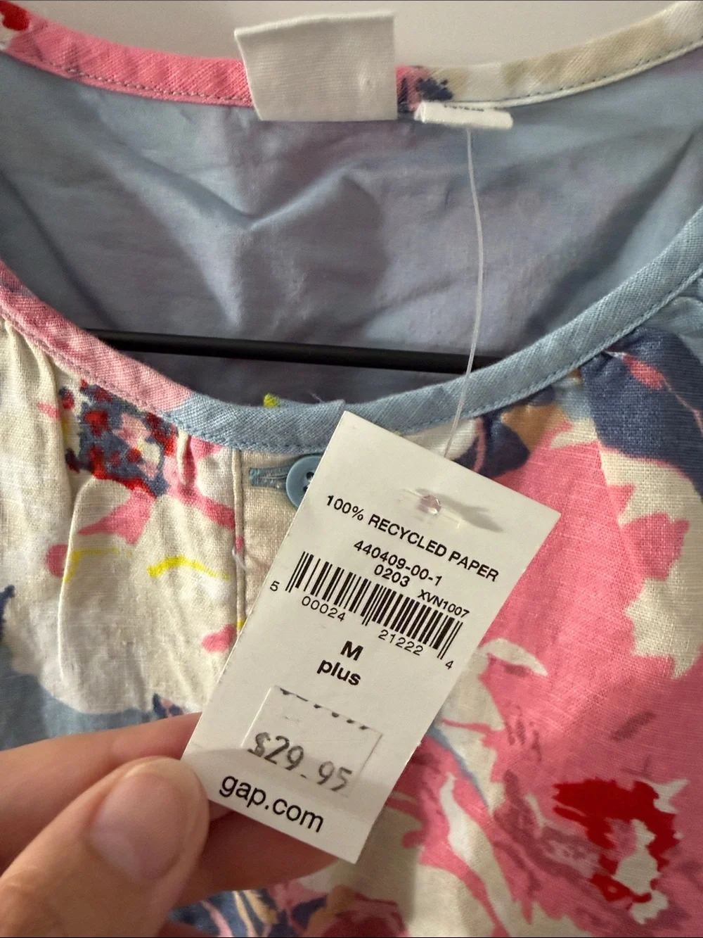 GAP KIDS | NWT Floral Button-Front Sleeveless Linen Top sz M Plus